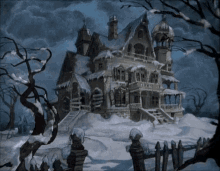 Gif animé gothique maison